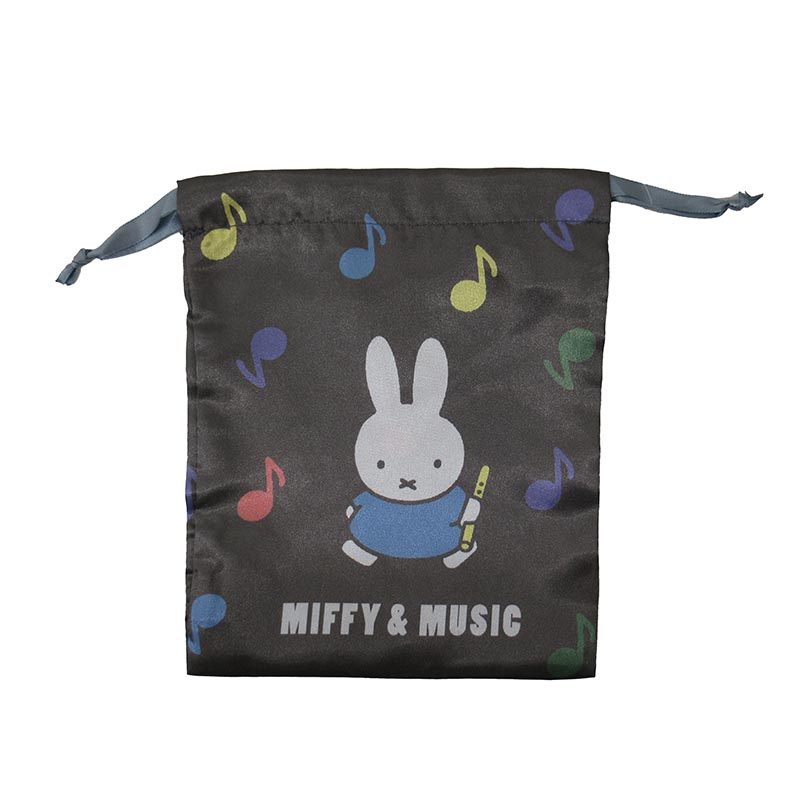 miffy リボン巾着/ミッフィー＆ミュージックBK